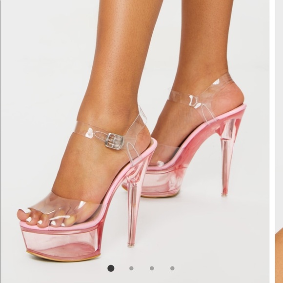 clear platform heels
